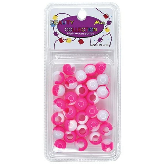 BEAUTY COLLECTION - Regular Round Bead 14mm 2 Tone HOT PINK #TON2HPIN