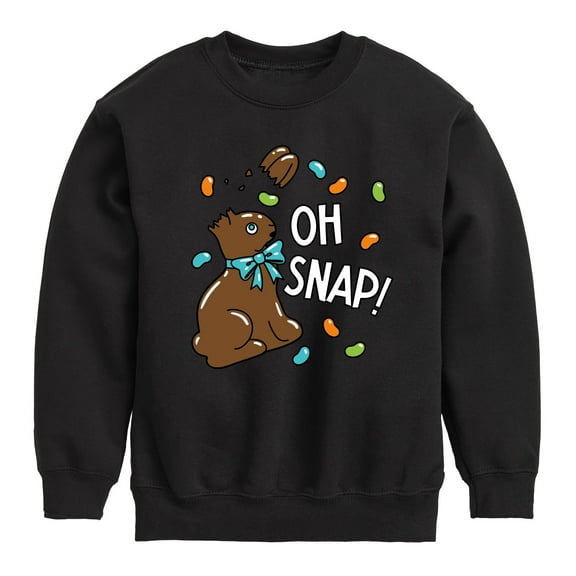 Instant Message - Oh Snap Chocolate Bunny - Toddler And Youth Crewneck Fleece Sweatshirt