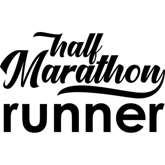 Half Marathon Runner Classic 13.1 Miles Training Fitness Wall Decals for Walls Peel and Stick wall art murals Black Medium 18 Inch
