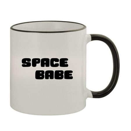 

Space Babe - 11oz Colored Rim and Handle Coffee Mug Black