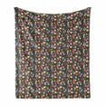 thumbnail image 1 of Leaves Soft Flannel Fleece Throw Blanket, Colorful Foliage Illustration with Birds and Flowers Autumn Season Composition, Cozy Plush for Indoor and Outdoor Use, 50" x 70", Multicolor, by Ambesonne, 1 of 6