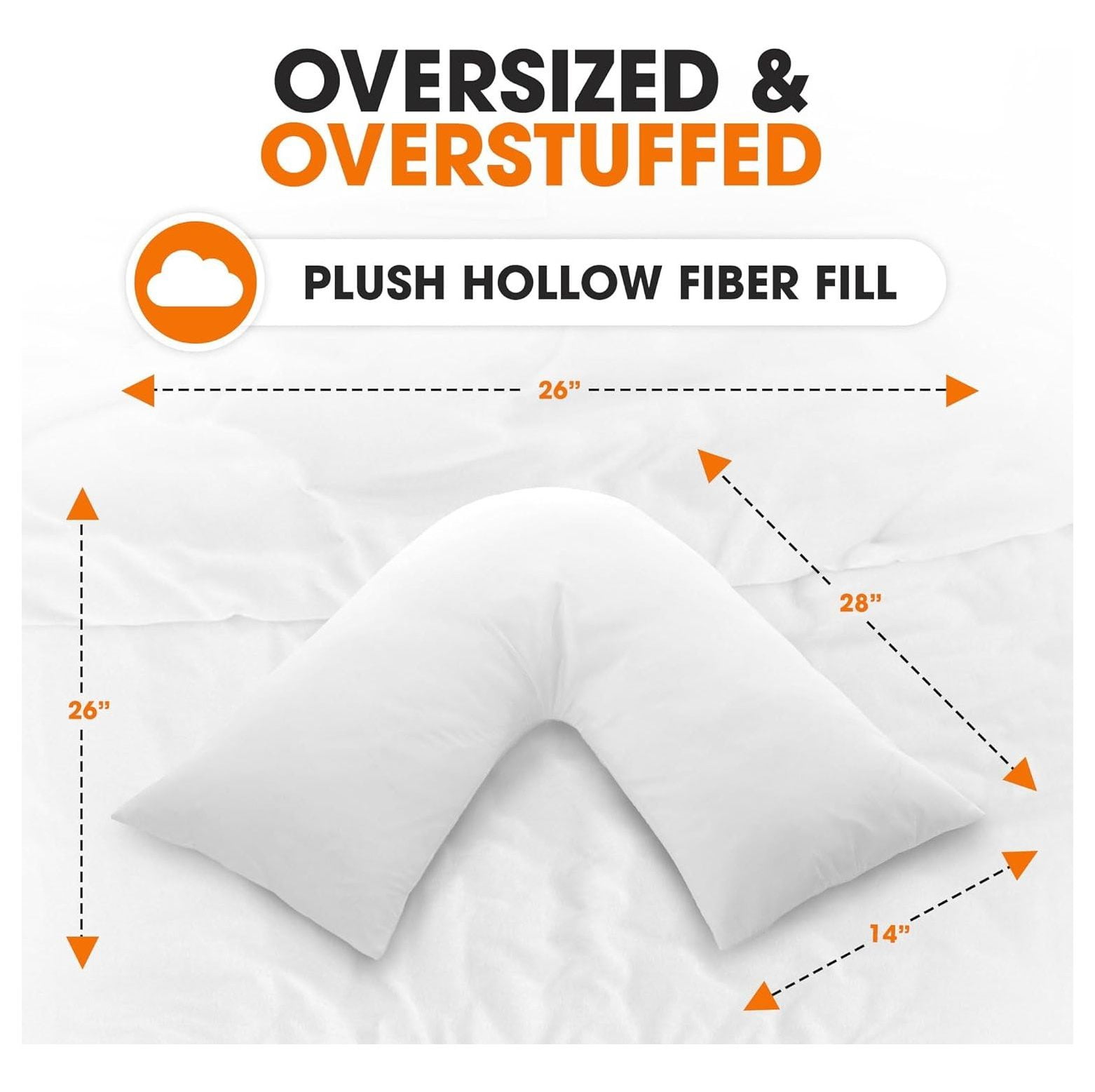 CodYinFI Oversized V Shaped Body Pillow for Pregnancy, Side Sleepers, Neck and Shoulder Support with Zippered Cover
