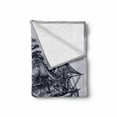 thumbnail image 2 of Nautical Soft Flannel Fleece Throw Blanket, Kraken Octopus Tentacles Ship Sail Old Boat in Ocean Waves, Cozy Plush for Indoor and Outdoor Use, 70" x 90", Indigo Purpleblue, by Ambesonne, 2 of 6