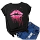 thumbnail image 4 of Fiudx Tops para Mujer Blusa de Manga Corta con Cuello Redondo y Estampado a La Moda para Mujer, 4 of 5