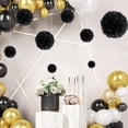 thumbnail image 4 of Billuyoard Juego de 1 Uds. De papel negro de 7,8 pulgadas, pañuelos colgantes de flores, papel de pompón para fiesta de cumpleaños, bolas de Kits de decoración para fiestas Negro 10 pulgadas, 4 of 6