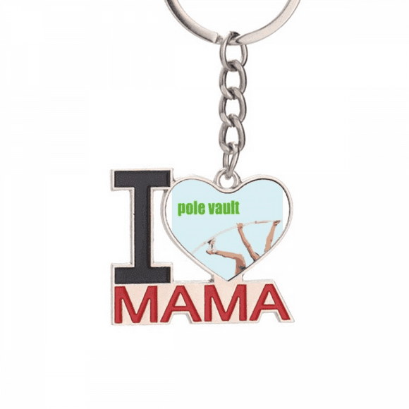 Pole Vault Field Events Art Deco  Fashion Keychain Metal Keyring Holder Love MAMA Mother