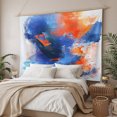thumbnail image 3 of Orange Blue Tapestry for Bedroom Wall Hanging Tapestry, Modern Abstract Oil Painted Aesthetics Ceiling Backdrop Tapestries Poster Blanket Wall Decor for Teens Room Living Room Dorm 55" x 73", 3 of 8