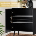 thumbnail image 4 of Stylish White Fluted Sideboard Cabinet with Adjustable Shelves & Multifunctional Wooden Accent Cabinet with Doors, Buffet Storage for Living Room, Dining Room, Entryway ,White/Black, 4 of 7