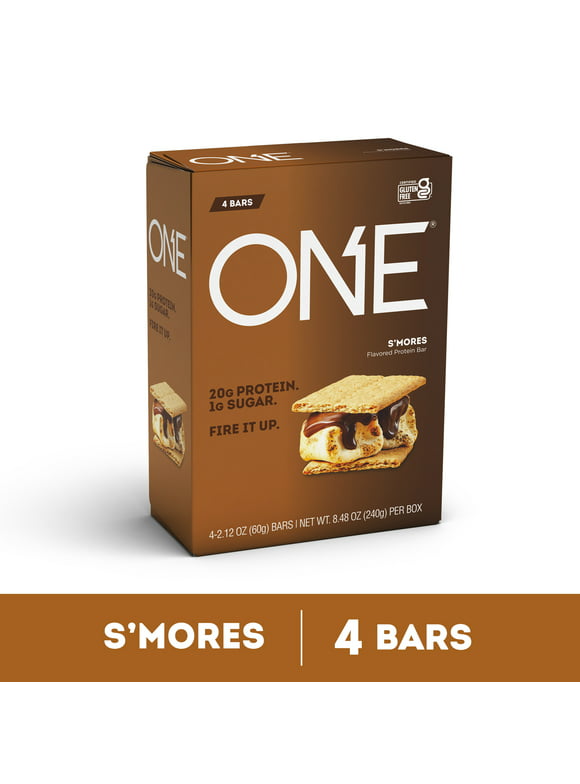 One Protein Supplement Bar, S'mores, 20g Protein, 4 Ct