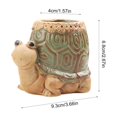 thumbnail image 2 of Ceramic Tortoise Desktop Flowerpot Mini Planter for Succulents, Small Plants, and Desk Decor with Drainage Hole, 2 of 5