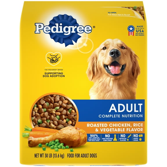 PEDIGREE Complete Nutrition Adult Dry Dog Food Roasted Chicken, Rice & Vegetable Flavor Dog Kibble, 30 lb. Bag