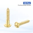 thumbnail image 3 of 35 Pcs Brass Screws, M2.5 x 12mm Solid Slotted Round Head Self-Tapping Wood Screw Fasteners for Woodworking Furniture Repair Photo Frame Drywall Home Appliances, Gold, 3 of 6