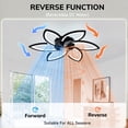 thumbnail image 3 of GCGAFUL 30.7 Inch Dimmable Ceiling Fan with Light and Remote, Low Profile Black Fan with 3CCT, Flower LED Light for Bedroom Kitchen, 3 of 9