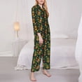 thumbnail image 3 of Fotbe Mask Tropical Flower Pattern Long Sleeve Pajama Set for Women,Sleepwear Set,2-piece Loungewear Set,Soft PJs Comfy Nightwear with Pockets -Large, 3 of 7