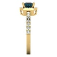 thumbnail image 3 of 0.89 ct Princess Cut Natural London Blue Topaz with Simulated Diamond Halo Accents 18K Yellow Gold Womens Engagement Ring, 3 of 5