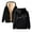 Black, variant on Women Smile Letter Print Coat Fleece Full Zip Up Winter Long Sleeve Hoodies Daily Loose Pocket Casual Jacket