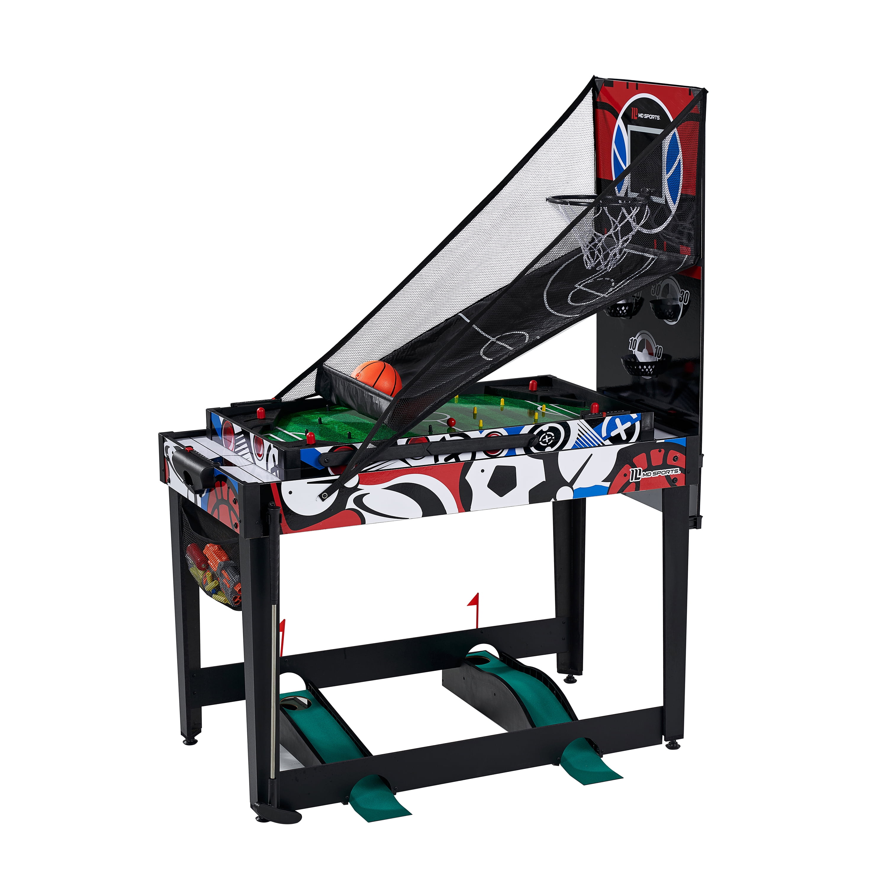 MD Sports 48 inch 7 In 1 Combo Game Table, Air Hockey, Basketball, Bag
