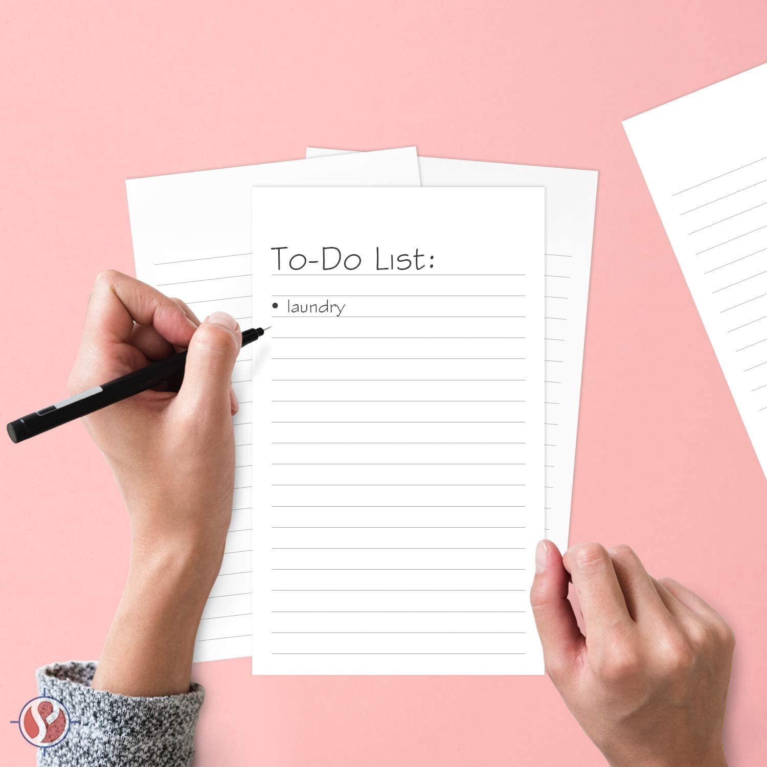 Thick White Note Cards for notes or thoughts, Printed black ruled lines Both sides - Vertical Ruled Cards"100 per pack" (3 x 5)
