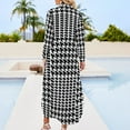 thumbnail image 5 of 2024 Retro Houndstooth Casual Dress Black White Check Street Fashion Dresses Long Sleeve Elegant Woman Design Oversize Chiffon Dress, 5 of 7