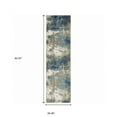 thumbnail image 4 of 2' X 8' Blue Grey And Beige Abstract Power Loom Stain Resistant Runner Rug, 4 of 10