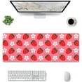 thumbnail image 2 of Pink Strawberry Mouse Pad Large Desk Mat XL Extended Non-Slip 31.5 X 11.8 in Keyboard Pads Base Mousepad Stitched Edge for Home Gaming Office Work, 2 of 6