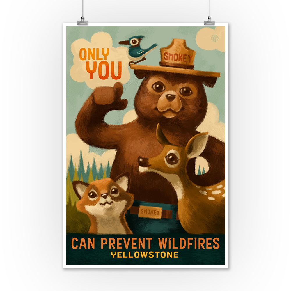 Smokey The Bear Reproduction Animal Sign 12x18