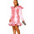 thumbnail image 1 of Women's Plus Size Ruffle Flounce Long Sleeve Peplum Bodycon Formal Midi Party Cocktail Pencil Dress, 1 of 7