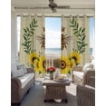 thumbnail image 3 of Bees Blackout Curtains 45 Inches Long, Kitchen Black Out Window Treatments, Sunflowers Summer Watercolor Floral Leaf Palnt Honey Thermal Insulated Lined Drapes for Small Window with Grommet 42"x45", 3 of 8