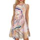 thumbnail image 1 of Vestido playero de verano para mujer, camiseta sin mangas con estampado floral y bolsillo, 1 of 5