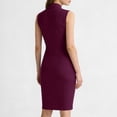 thumbnail image 4 of Admvng Womens Dress Summer Casual Solid Crew Neck Bow Detail Sleeveless Office formal Events Dresses, 4 of 7
