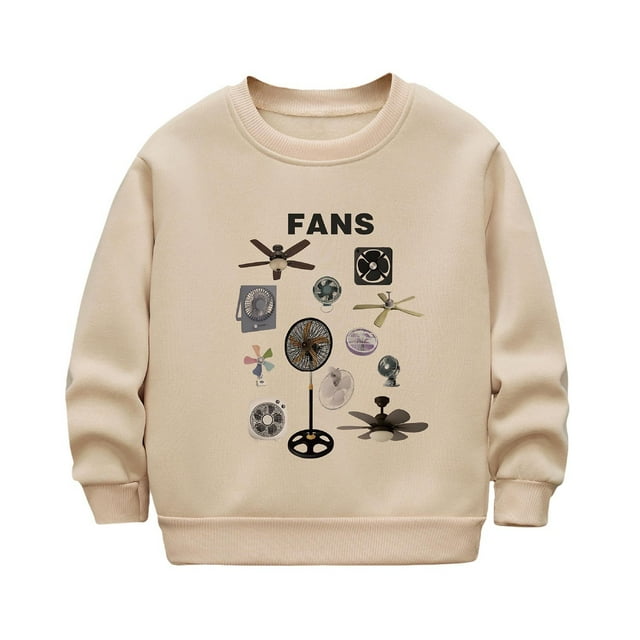 Chandail à Imprimé de Fans pour Enfants, Enfants 2-12 Ans, Manches Longues, Col Rond, Haut en Molleton