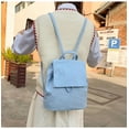 thumbnail image 3 of Fashion Backpacks New Canvas Bag Schoolbag Simple Drawstring Large Capacity Backpack Tide,College style sports backpack for women(blue), 3 of 5