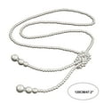 thumbnail image 5 of Hyasfey Faux Pearl Necklace White Color Knotted Beaded Long Tassel Neck Chain Elegant Dress-Up Alloy Jewelry Women Dress Sweater Necklace Accessories Jewelry Gift, 5 of 7