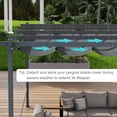 thumbnail image 2 of Aoodor 12x12FT Pergola Replacement Canopy- Retractable Sun Shade Cover with Water-Resistant & UPF 50+ UV Blocking for Outdoor Patio, Gray, 2 of 9