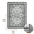 thumbnail image 5 of Sonoro Kate 4x6 Area Rugs for Living Room Bedroom, Non Slip Boho Machine Washable Indoor Floor Carpet, Gray, 5 of 8