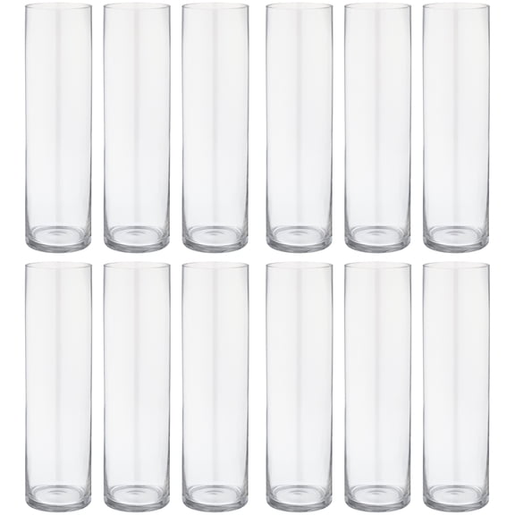 12 Pack: 14" Cylinder Glass Vase by Ashland