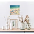 thumbnail image 4 of Nawypu Coastline Painting Poster with Colorful Umbrellas on The Beach Wall Art Paintings Canvas Wall Decor Home Decor Living Room Decor Aesthetic 16x16inch Frame-Style, 4 of 4