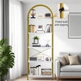 thumbnail image 1 of Kojooin Bookshelf,Arched Bookshelf 4/5 Tier,Tall Standing Display Racks with Metal Frame, 1 of 7