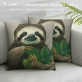 thumbnail image 3 of Nawypu Cute Sloth Throw Pillow Covers Cartoon Sloth Eating a Leaf Pillow Cushion Cases Square Pillowcases for Sofa Couch Bedroom Living Room Car, 3 of 5