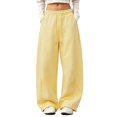 thumbnail image 5 of Migroa Women’S Barrel Sweatpants Loose Fit Lounge Pants Casual Wide Leg Pants Baggy Lounge Comfy Flowy Sweat Pants with Pockets Casual Drawstring Trousers with Pockets Light Yellow Xl, 5 of 6