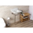 thumbnail image 3 of Kingston Brass KVPB1917M8SQ6 Edwardian 19" Carrara Marble Console Sink with Brass Legs (8-Inch, 3-Hole), Carrara Marble White/Polished Nickel, 3 of 8
