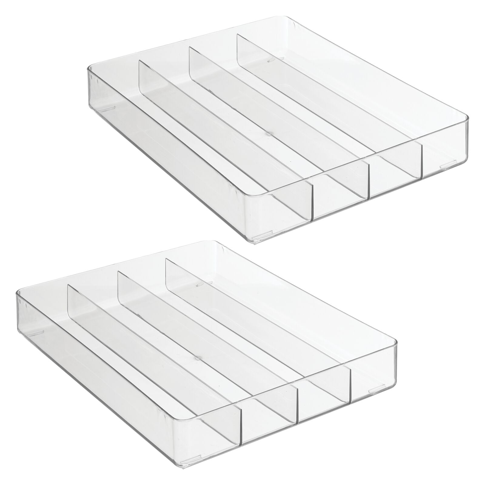 mDesign Plastic Kitchen Divided Drawer Storage Organizer Tray for