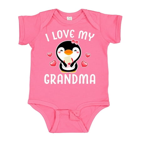 

Inktastic I Love My Grandma with Cute Penguin and Hearts Gift Baby Girl Bodysuit
