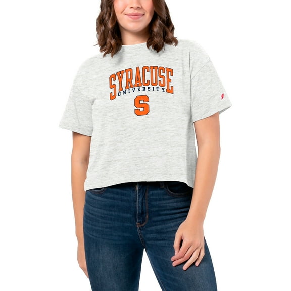 Women's League Collegiate Wear White Syracuse Orange Intramural Midi Tri-Blend T-Shirt