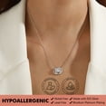 thumbnail image 5 of Beautlace 1 Carat Moissanite Necklace D Color VVS1 Round Cut Simulated Diamond Halo Pendant Necklace, 925 Sterling Silver April Birthstone Necklace Birthday Christmas Jewelry Gifts for Women, 5 of 12