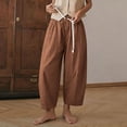 thumbnail image 6 of hlysgo Baggy Jeans for Women Cropped Cotton Wide Leg Pants Loose Fit High Waisted Denim Pants with Pockets Coffee,S, 6 of 6
