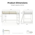 thumbnail image 4 of Furniture of America Two-Tone Kids Junior Metal Twin Loft Bed with Guardrails, White and Gold, 4 of 10