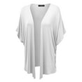 thumbnail image 2 of Made by Johnny Women's Kimono Style Short Sleeve Dolman Cardigan M WHITE, 2 of 6