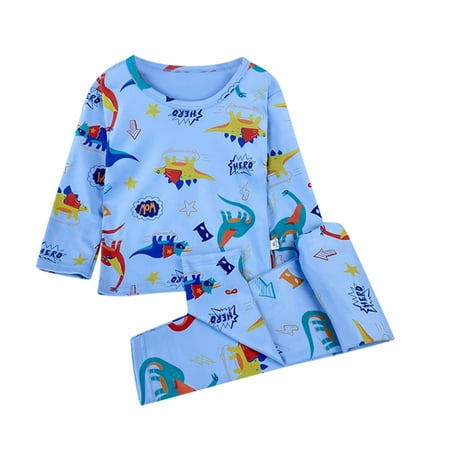 

QYZEU 18 Month Pajamas Boy Sleepers for Toddler Boys Toddler Kids Baby Boys Girls Long Sleeve Cartoon Tops Pj’S Pants Trousers Sleepwear Pajamas Outfits Set 2Pcs