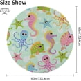 thumbnail image 2 of Coolnut Round Tablecloth Sea Creatures Modern Table Cover for Home Decoration Washable Table Cloth for Dinner Picnic 60in, 2 of 5